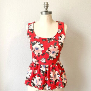 POSTMARK‎ by ANTHROPOLOGIE NWOT Clovelly Peplum Top in Red